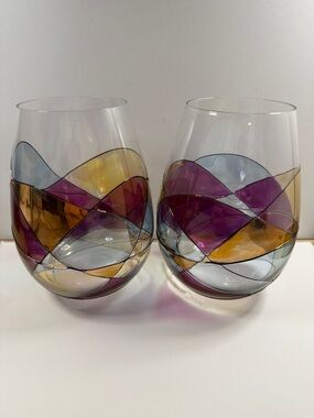 2 Cornet B Barcelona Sagrada’ Stemless Wine Glasses Handcrafted in Spain